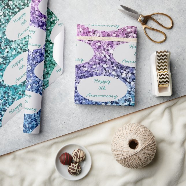 Jubiläum oder wichtiger Individuelle Name Glitzer Geschenkpapier (Kunsthandwerk)