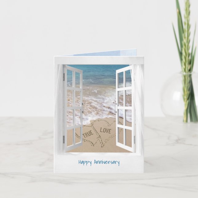 Jubiläum Open Beach Window Card Karte (Vorderseite)