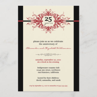 Jubiläum-Party Einladung (rot)