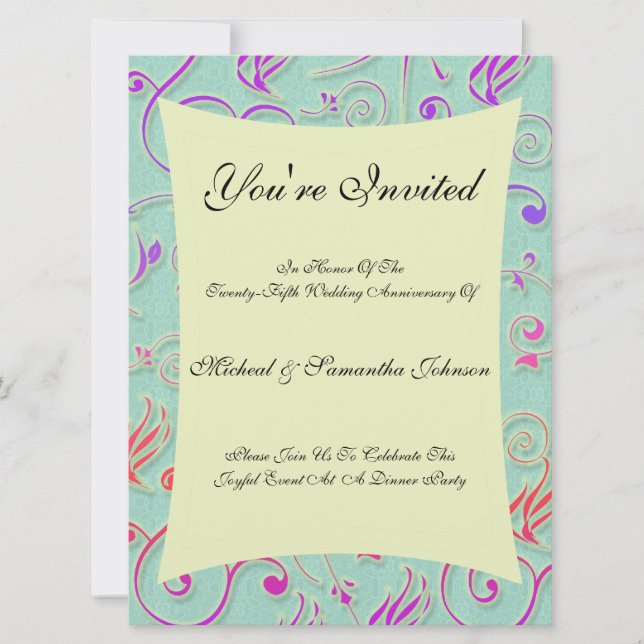 Jubiläum Party Feste Confetti Einladung (Vorderseite)