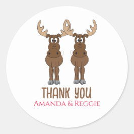 Jubiläum-Party Niedlich Danke Moose Runder Aufkleber