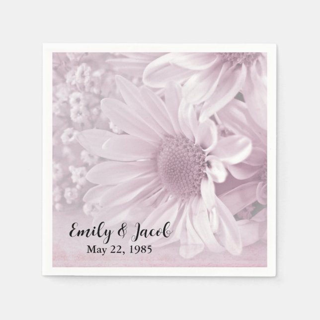 Jubiläum Party Pink Daisy Serviette (Vorderseite)