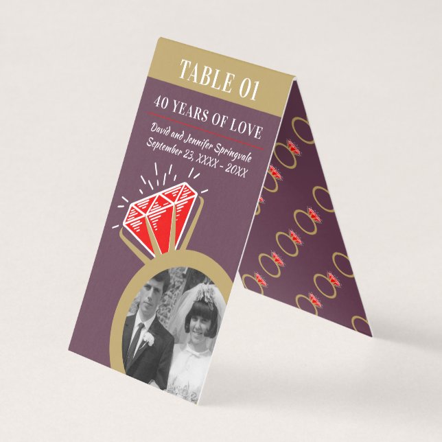 Jubiläum Party ruby Goldring zwei Foto (Vorderseite)