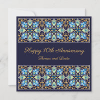 Jubiläum personalisierbare blaue Azulejos