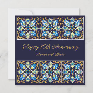 Jubiläum personalisierbare blaue Azulejos