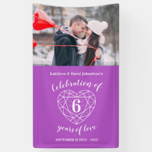 Jubiläum personalisiertes Foto lila Banner