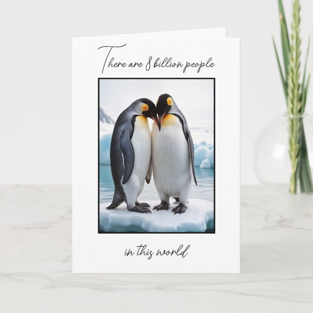 Jubiläum Pinguin Couple on Iceberg Karte (Vorderseite)