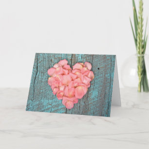 Jubiläum Pink Heart Rosen Petals Karte