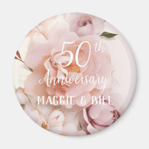 Jubiläum Rosa Blütenschrift Hochzeit Magnet