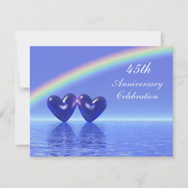 Jubiläum Sapphire Hearts Einladung (Vorderseite)