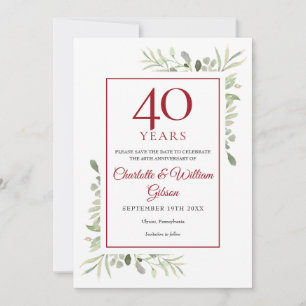 Jubiläum Save the Date Aquarellgrüne