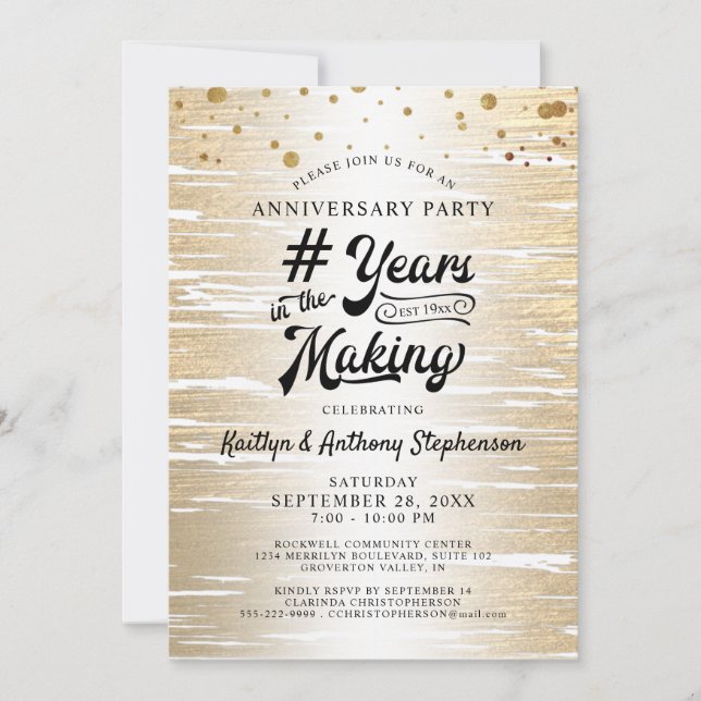 Jubiläum Schwarzes Gold # JAHRE IM MAKING Einladung (Vorderseite)