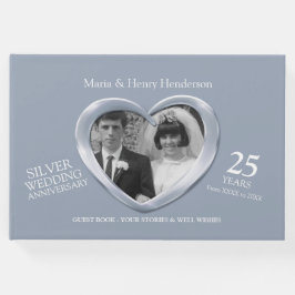Jubiläum Silver Hochzeit Foto Herzen 25 Jahre Gästebuch