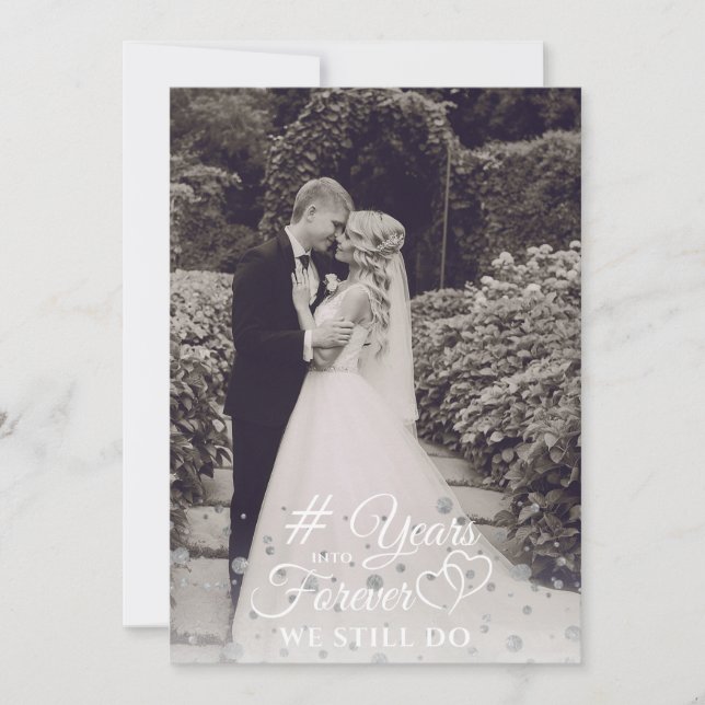 Jubiläum Silver JAARS INTO FREVER Vow Erneuerung Einladung (Vorderseite)