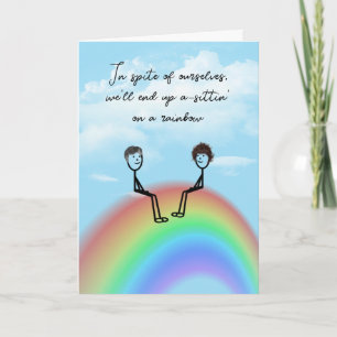 Jubiläum Strichmännchen Couple On Rainbow Karte