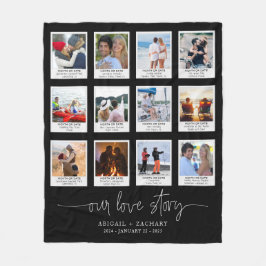 Jubiläum UNSERE LIEBE STORY 12 Foto Frame Custom Fleecedecke