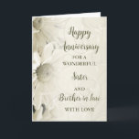 Jubiläum von Floral und Brother Karte<br><div class="desc">Glückliche Hochzeitskarte für Schwestern und Schwestern im Jura mit wunderschönen Vintagen Blume-Mustern und sentimentalem Vers.</div>