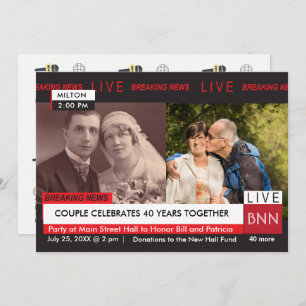 Jubiläum Vow Renewal Breaking News TV Graphic Einladung