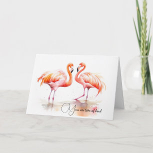 Jubiläum Watercolor Flamingos Karte