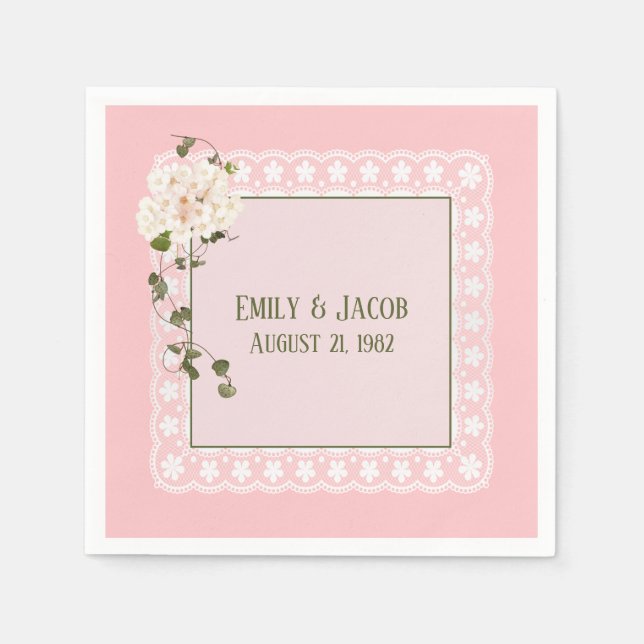 Jubiläum weiße Pause Serviette (Vorderseite)