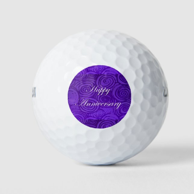 Jubiläum Wirbel Lila Golfbälle (Vorderseite)