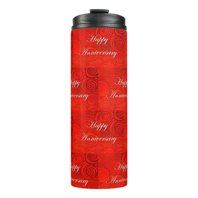Jubiläum Wirbel Red Thermosbecher (Vorderseite)