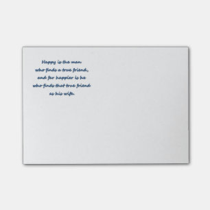 Jubiläum Zitat - Happy ist der Mann, der eine ... Post-it Klebezettel