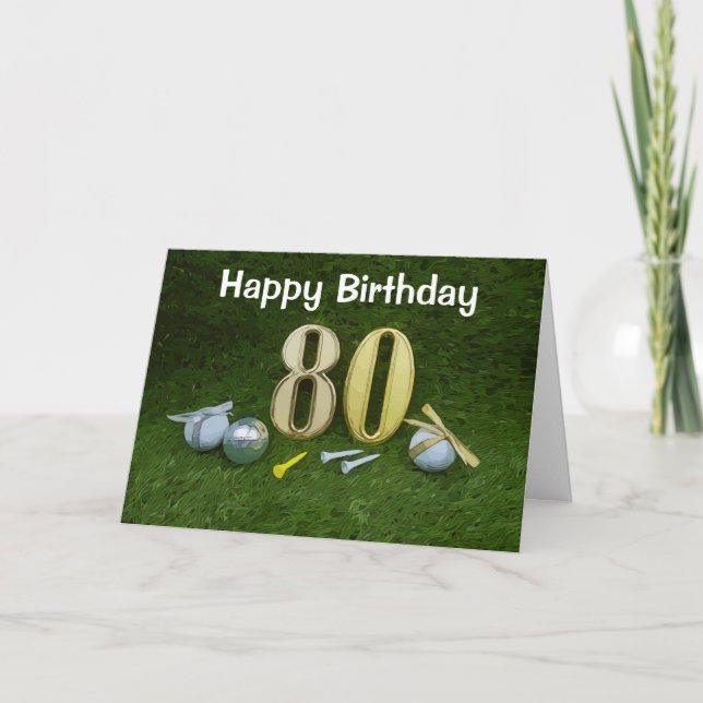 Jubiläum zum 80. Geburtstag Golfer mit Golfball Karte (Vorderseite)