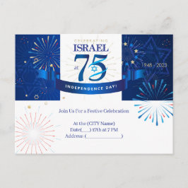 Jubiläum zum Tag der Unabhängigkeit Israels 75 Postkarte