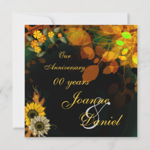 Jubiläums-Einladung Sonnenblumen Herbstblumen Einladung