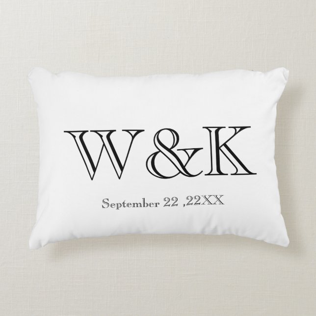 Jubiläums-Hochzeitspaar-Monogramm Initiale  Dekokissen (Vorderseite)