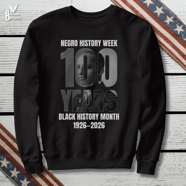 Jubiläums-Neger-Geschichts-Woche Schwarzer Geschic Sweatshirt (Black History Month 100 Years Centennial Souvenir sweatshirt with Carter Woodson image)