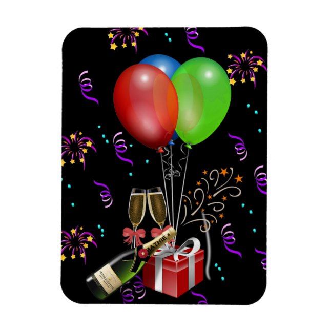Jubiläumsballons Flaschen Eimer Feier Magnet (Vertikal)