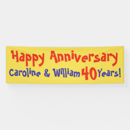 Jubiläumsbanner mit Namen und Jahren Verheiratet Banner