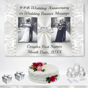 Jubiläumsbanner oder Diamantene Hochzeit Banner