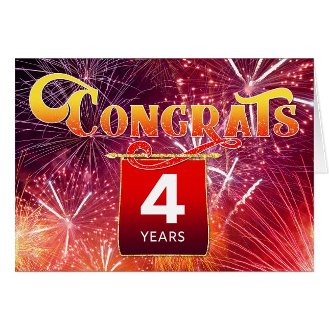 Jubiläumsfeier 4 Jahre Feuerwerk (Vorderseite (Horizontal))