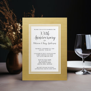 Jubiläumsfeier 50. Hochzeitstag Goldfolie Einladung