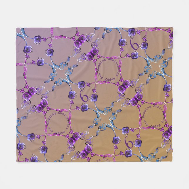 Jubiläumsfeier Amethyst-Rose Fleecedecke (Vorderseite (Horizontal))