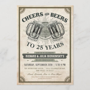 Jubiläumsfeier-Einladungen   Cheers & Beers Einladung