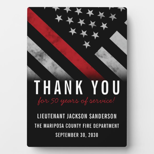 Jubiläumsfeier für Feuerwehrleute Rote Linie Fotoplatte (Vorderseite)