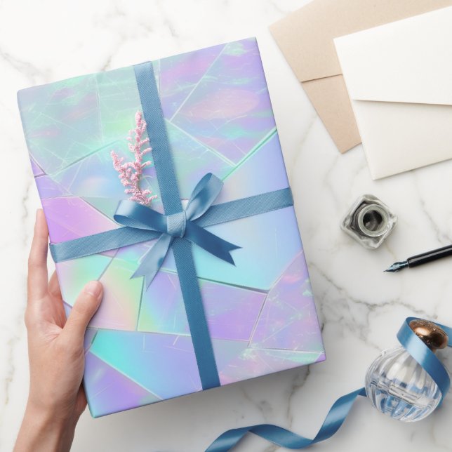 Jubiläumsfeier Geburtstag Iridescent Geschenkpapier (Schenken)