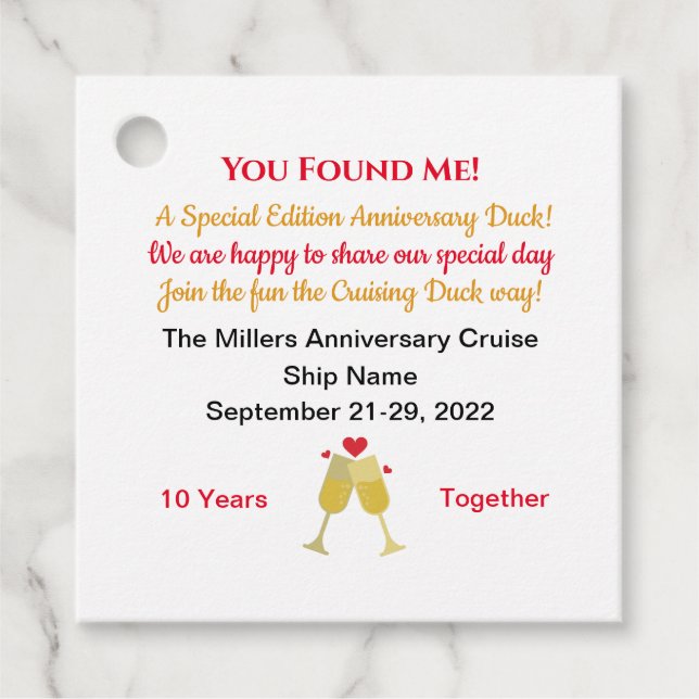 Jubiläumsfeier Geschenkanhänger (Vorderseite)