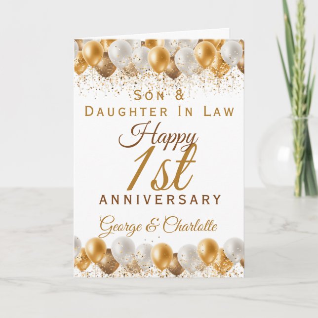 Jubiläumsfeier Son Daughter Ballon Karte (Vorderseite)