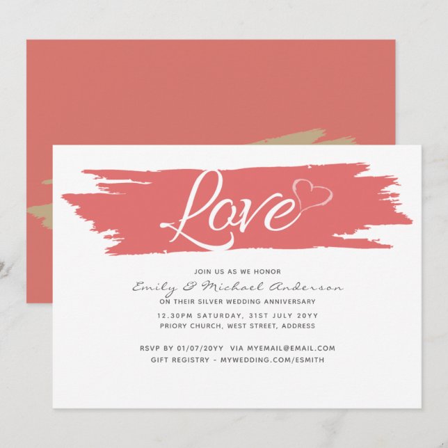 Jubiläumsfeierlichkeiten - JEDES MILESTON Einladung (Vorne/Hinten)