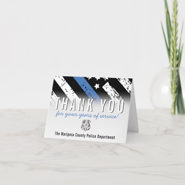 Jubiläumsflagge der Polizei Dankeskarte (Vorderseite)