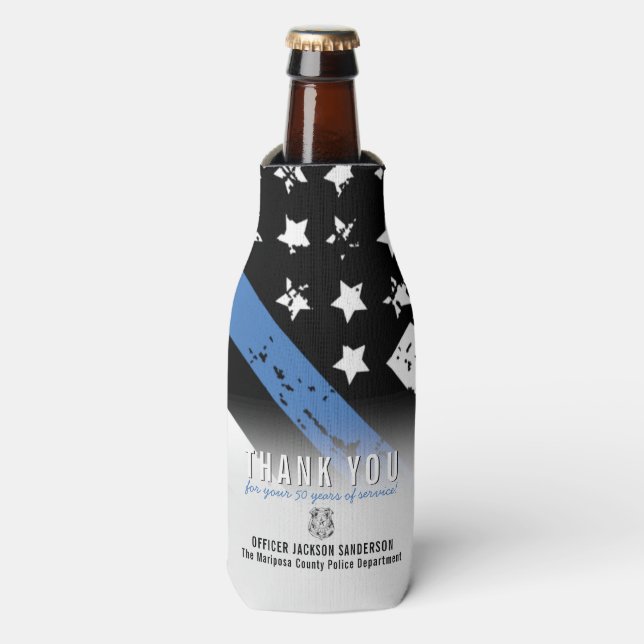 Jubiläumsflagge der Polizei Flaschenkühler (Flaschenvorderseite)