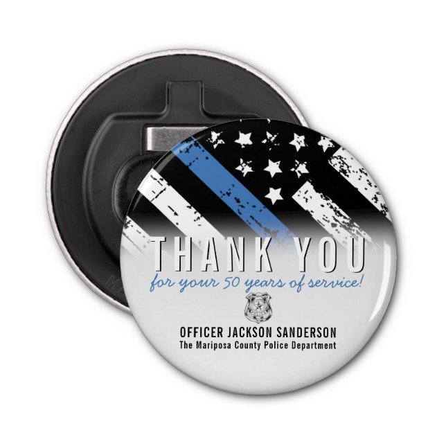 Jubiläumsflagge der Polizei Flaschenöffner (Vorderseite)