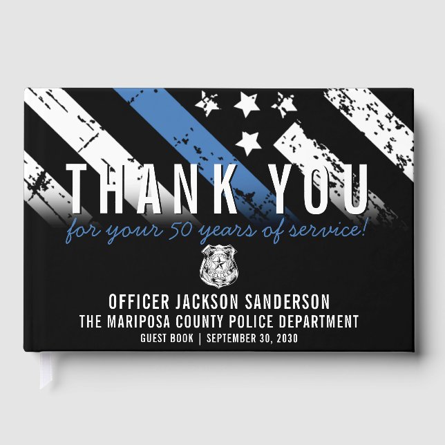 Jubiläumsflagge der Polizei Gästebuch (Vorderseite)