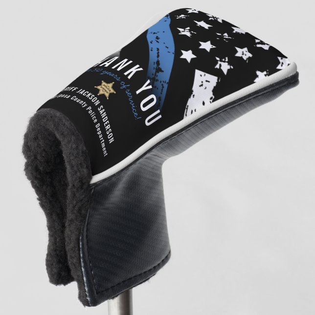 Jubiläumsflagge der Polizei Golf Headcover (3/4 Vorderseite)