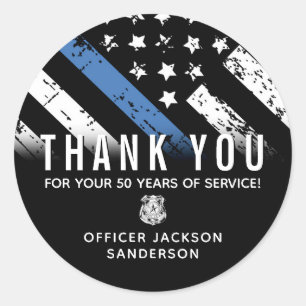Jubiläumsflagge der Polizei Runder Aufkleber